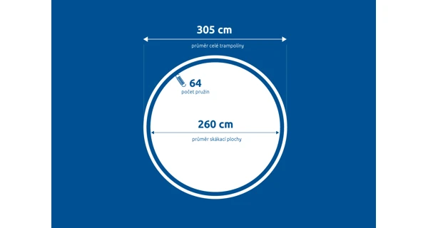 Náhradní skákací plocha pro trampolínu Marimex 305 cm - 64 pružin / průměr 260 cm