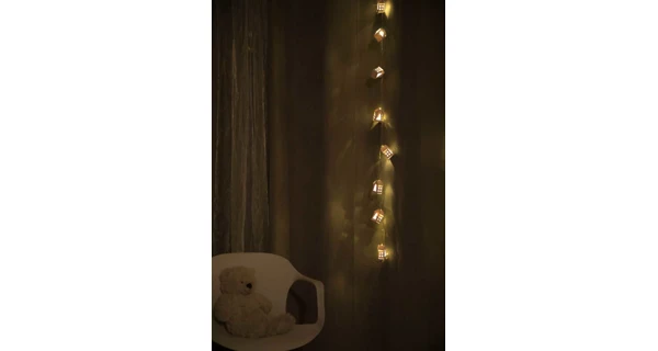 Nature řetěz s domečky 10 LED - bílý