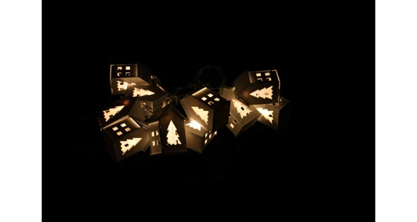 Nature řetěz s domečky 10 LED - bílý