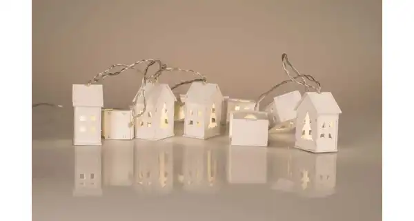 Nature řetěz s domečky 10 LED - přírodní