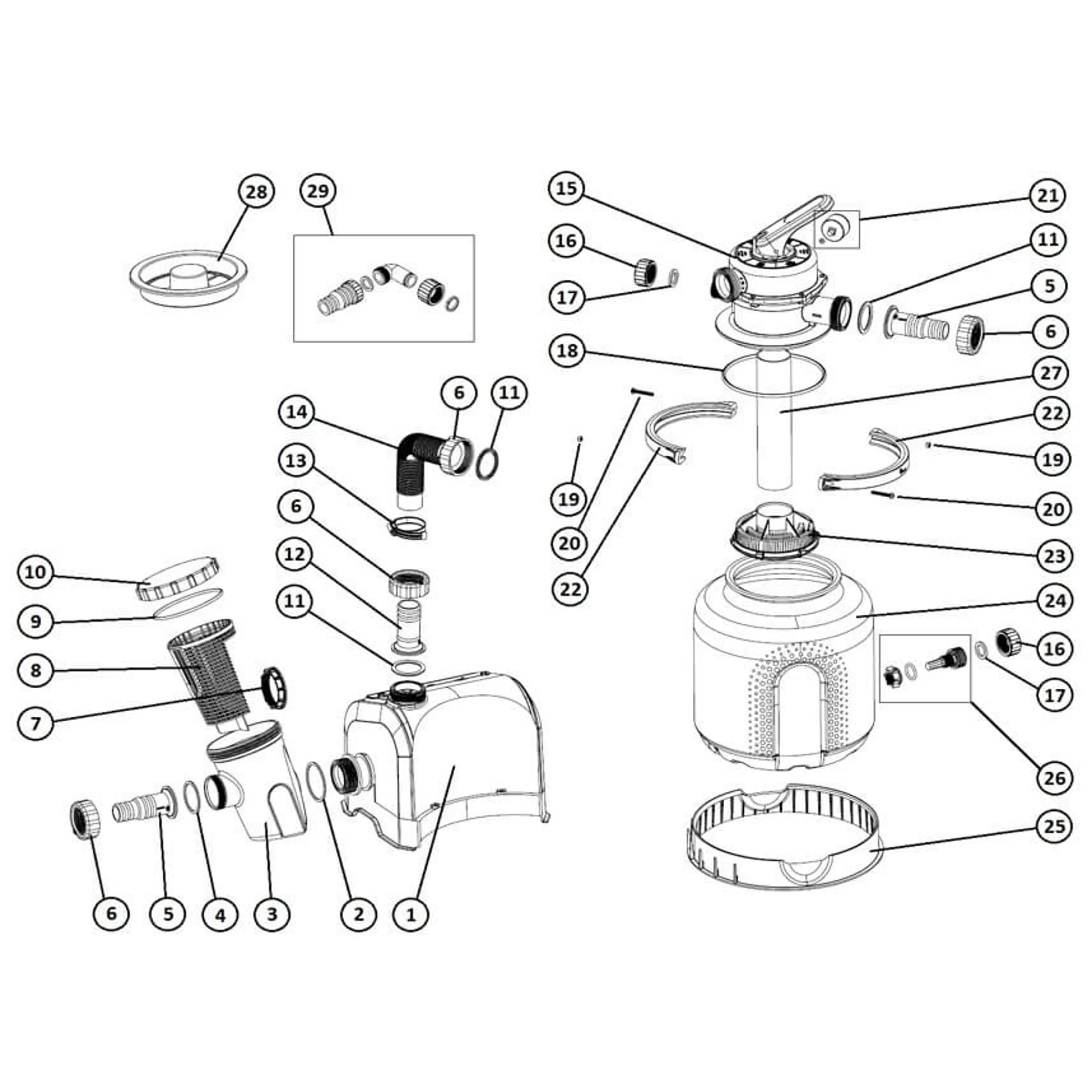 Marimex | Objímka (1 polovina) pro filtrace ProStar Plus 2, 4, 6 a ProStar 2000, 4000 a 6000 | 10604296 Obrázek