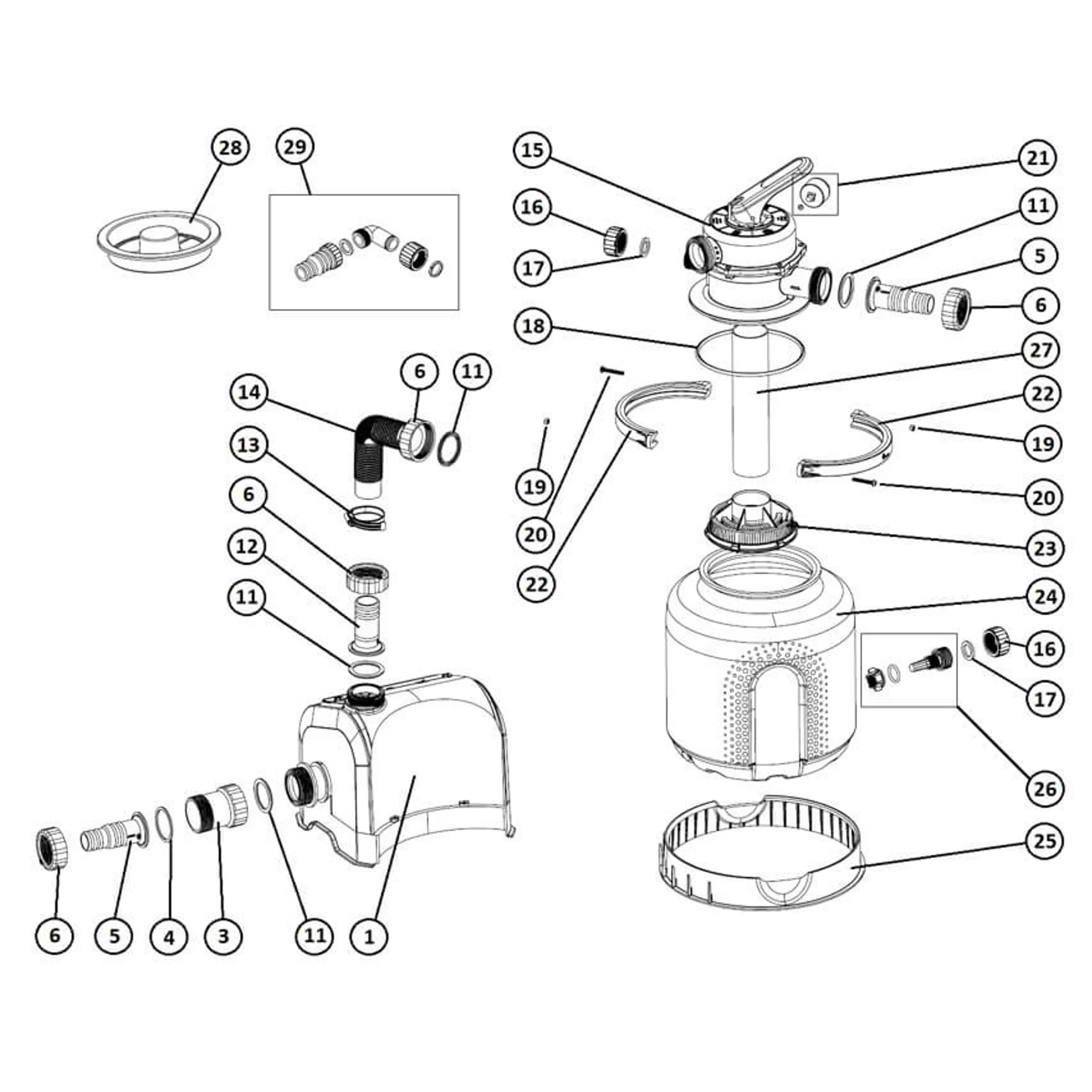 Marimex | Objímka (1 polovina) pro filtrace ProStar Plus 2, 4, 6 a ProStar 2000, 4000 a 6000 | 10604296 Obrázek