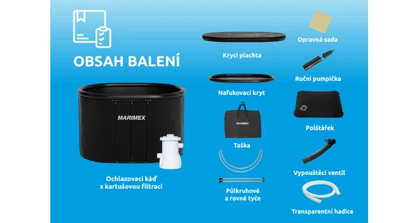 Ochlazovací káď 125x75x77 cm s kartušovou filtrací