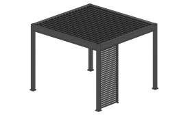 Panel zastínění 1,3 m - fixní horizontální lamely, pro bioklimatickou pergolu, tmavě šedá