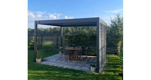 Panel zastínění 1,3 m - fixní horizontální lamely, pro bioklimatickou pergolu, tmavě šedá