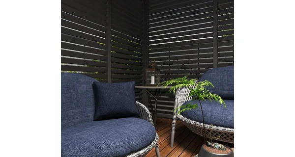 Panel zastínění 1,3 m - fixní horizontální lamely, pro bioklimatickou pergolu, tmavě šedá