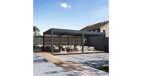 Panel zastínění 1,3 m - sklápěcí horizontální lamely, pro bioklimatickou pergolu, dřevo