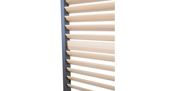 Panel zastínění 1,3 m - sklápěcí horizontální lamely, pro bioklimatickou pergolu, dřevo