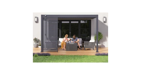 Panel zastínění 1 m - fixní horizontální lamely, pro bioklimatickou pergolu, tmavě šedá