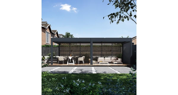 Panel zastínění 1 m - sklápěcí horizontální lamely, pro bioklimatickou pergolu, dřevo