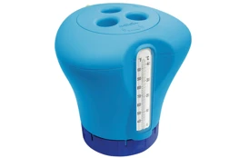 Plovák na chlor s teploměrem - modrá
