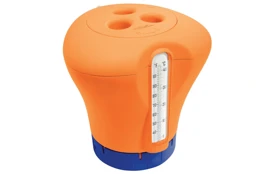 Plovák na chlor s teploměrem - oranžová
