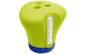 Plovák na chlor s teploměrem - žlutá