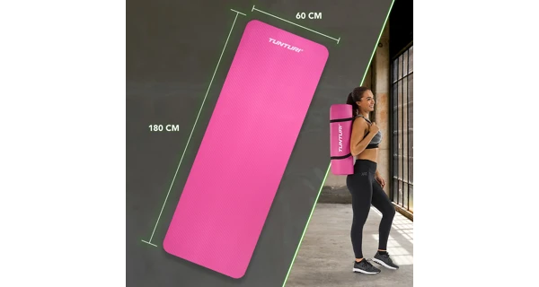 Podložka na cvičení TUNTURI s obalem, růžová
