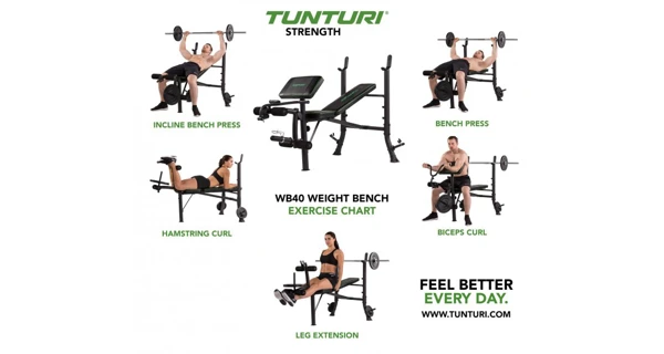 Posilovací lavice TUNTURI WB40 Compact Width Weight Bench