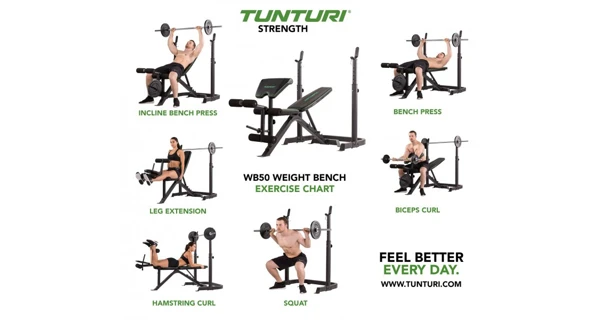 Posilovací lavice TUNTURI WB50 Mid Width Weight Bench