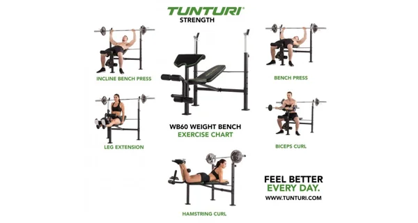 Posilovací lavice TUNTURI WB60 Olympic Width Weight Bench
