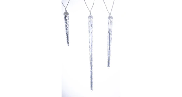 Rampouchy s tekoucím efektem 220 LED - studená bílá, 10 ks (3 různé velikosti)