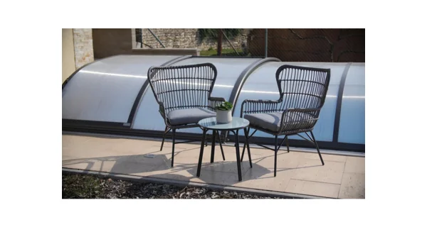 Ratanový set Rindal (1x stůl + 2x židle)