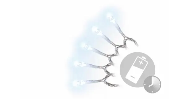 Řetěz 10 m - 100 LED - studená bílá - spínač