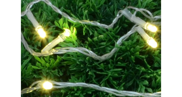 Řetěz 10 m - 100 LED - teplá bílá - spínač