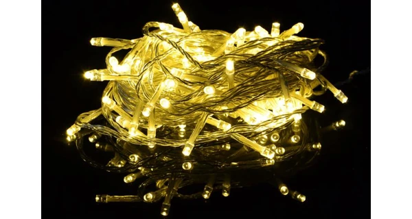 Řetěz 10 m - 100 LED - teplá bílá - spínač