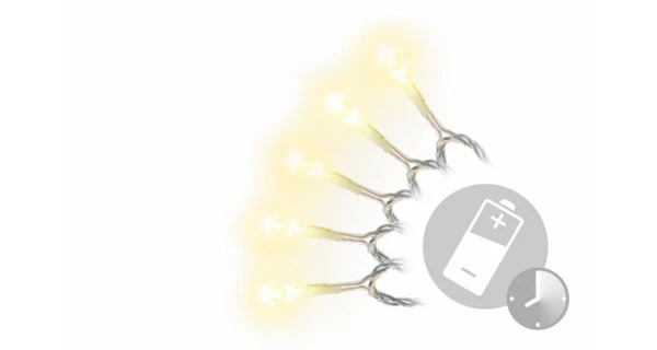 Řetěz 10 m - 100 LED - teplá bílá - spínač