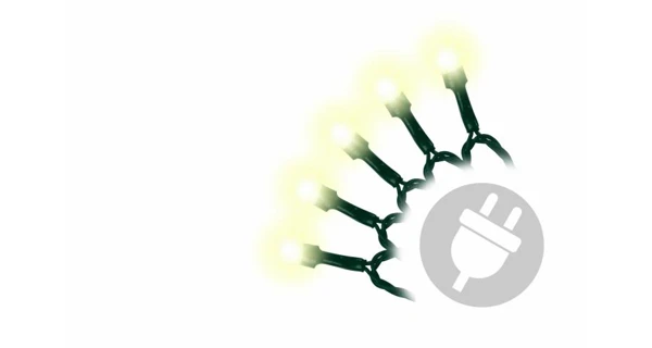 Řetěz 10 m - 100 maxi LED - teplá bílá