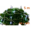 Řetěz 5 m - 50 LED - studená bílá - spínač