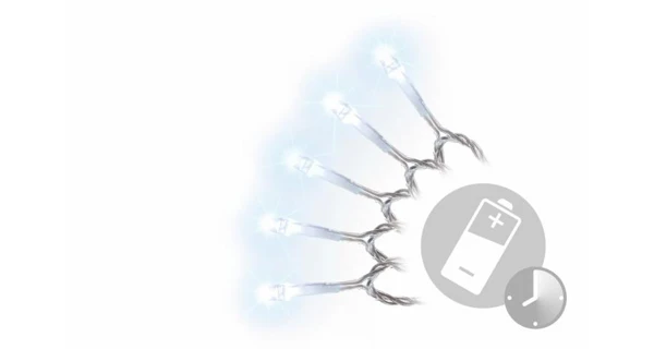 Řetěz 5 m - 50 LED - studená bílá - spínač