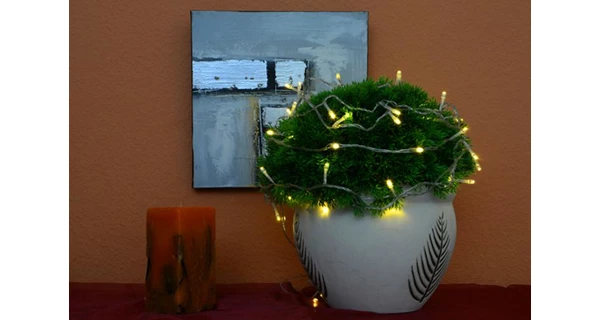 Řetěz 5 m - 50 LED - teplá bílá - spínač