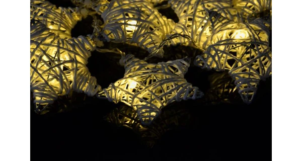 Řetěz hvězdy - ratan - 20 LED - teplá bílá