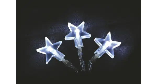 Řetěz LED - hvězdy - studená bílá