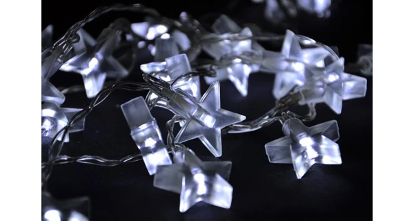 Řetěz LED - hvězdy - studená bílá