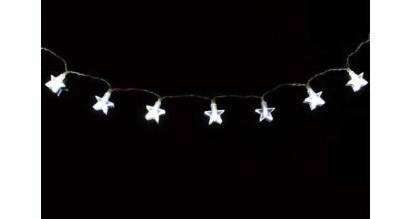 Řetěz LED - hvězdy - studená bílá