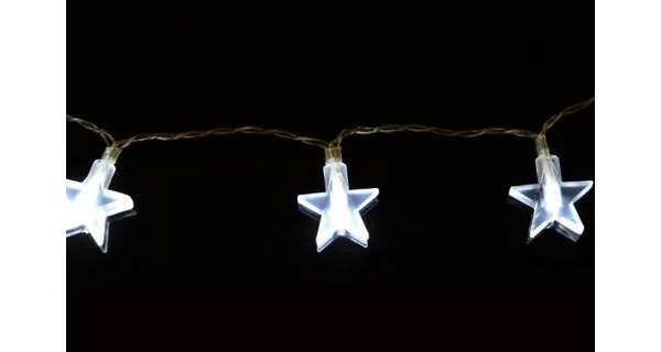 Řetěz LED - hvězdy - studená bílá