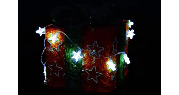 Řetěz LED - hvězdy - studená bílá