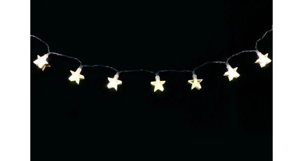 Řetěz LED - hvězdy - teplá bílá