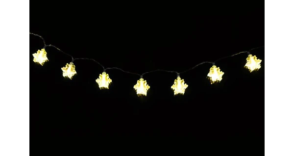 Řetěz LED - vločky - teplá bílá