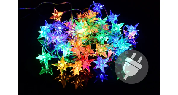 Řetěz s hvězdami 40 LED - barevná
