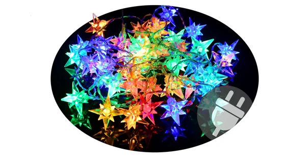 Řetěz s hvězdami 40 LED - barevná