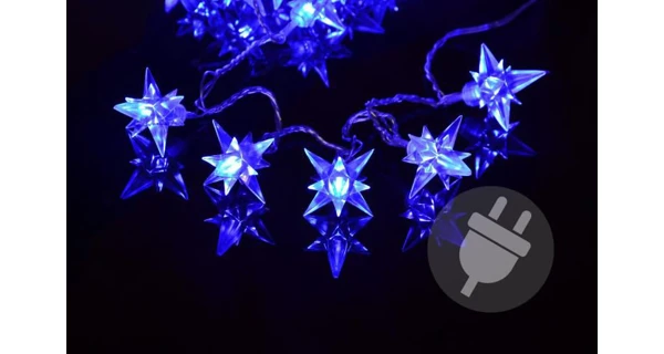 Řetěz s hvězdami 40 LED - modrá