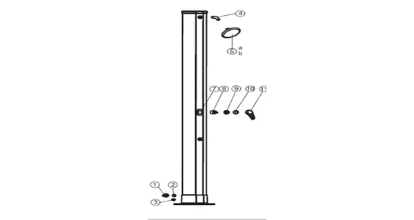 Rukojeť kohoutku solární sprchy UNO 40 l hliníkové