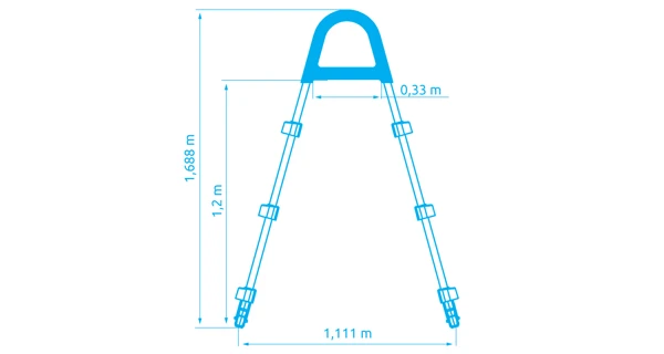 Schůdky k bazénům - výška stěny do 1,22 m - modré