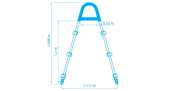 Schůdky k bazénům - výška stěny do 1,22 m - šedé