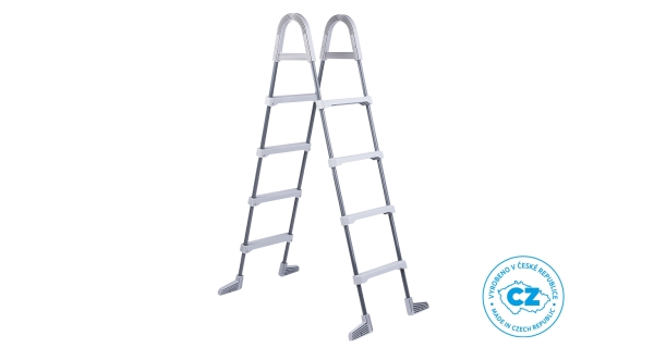 Schůdky k bazénům - výška stěny do 1,22 m - šedé (poškozený obal)