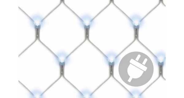 Síť 3 x 3 m - 128 LED - studená bílá