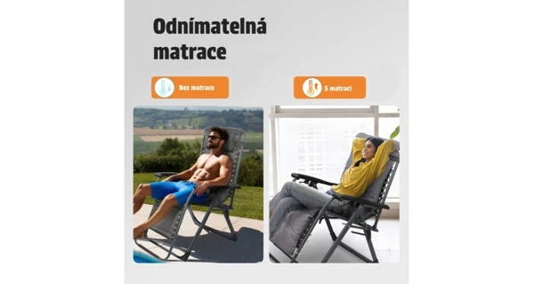 Skladacie kempingové lehátko Zero Gravity