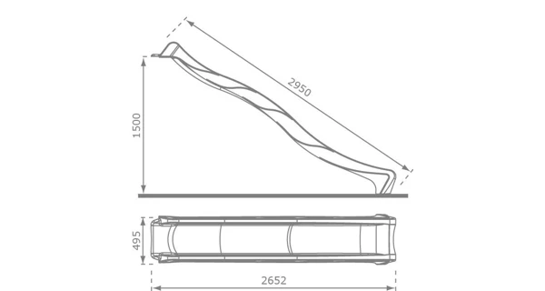 Skluzavka s přípojkou na vodu červená 2,95 m