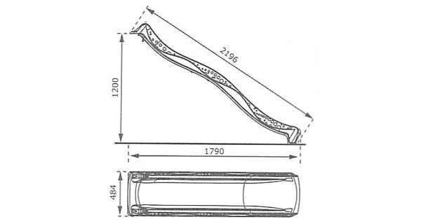 Skluzavka s přípojkou na vodu modrá 2,20 m